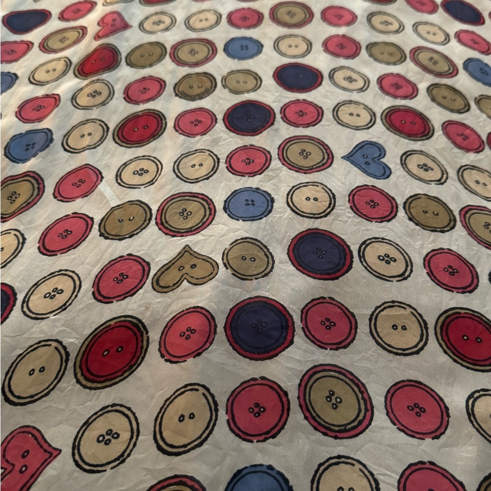 Moschino Multicolor Button Pattern Scarf. 100% Si… - image 8